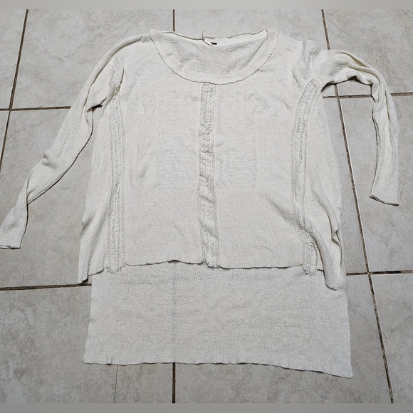 Free People small hi low sweater white - Picture 1 of 4